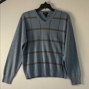 Dockers Mens Sweater Blue Size Large Long Sleeve V-Neck Acrylic Golf